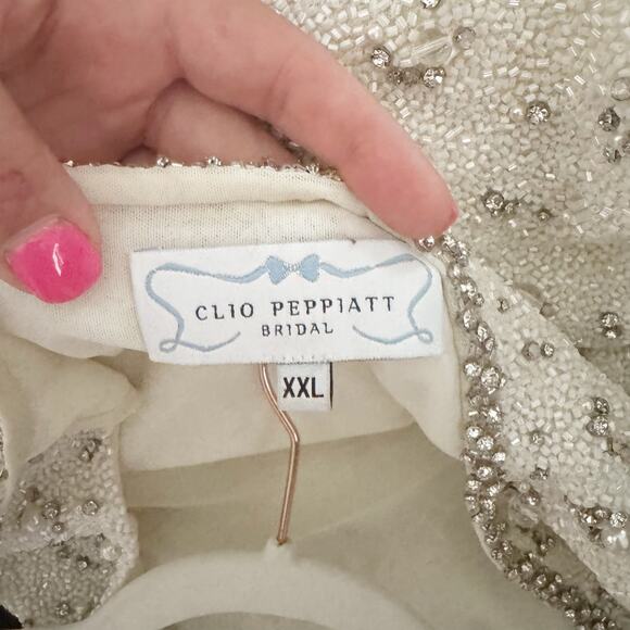 Clio Peppiatt White Bridal Party Crystal Dress Size XXL / US 12 - Picture 8 of 15